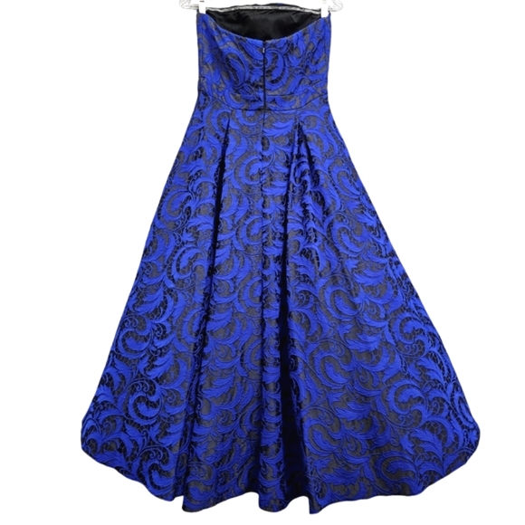 JS Collections Royal blue /Black Strapless High-low Party Dress Ballgown - Picture 5 of 17